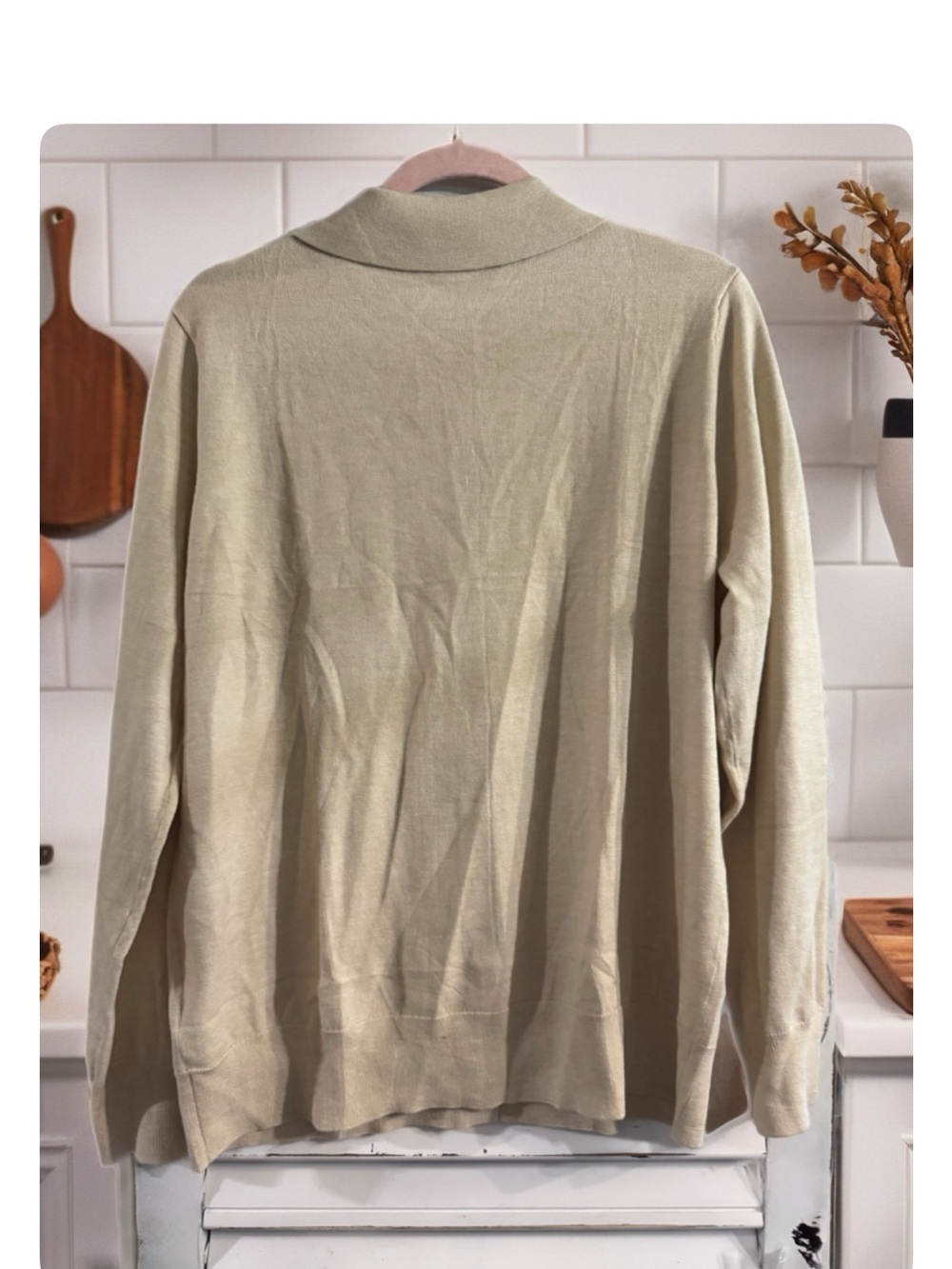 Evaless Tan Cardigan Button Down Light Sweater Women’s - Picture 2 of 5